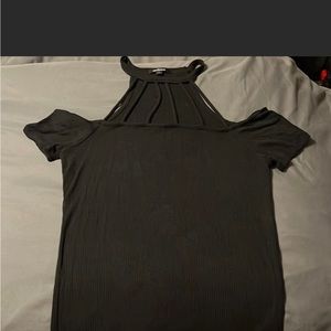 FINAL SUMMER SALE Worn 3 times cut out shoulder and neckline shirt .